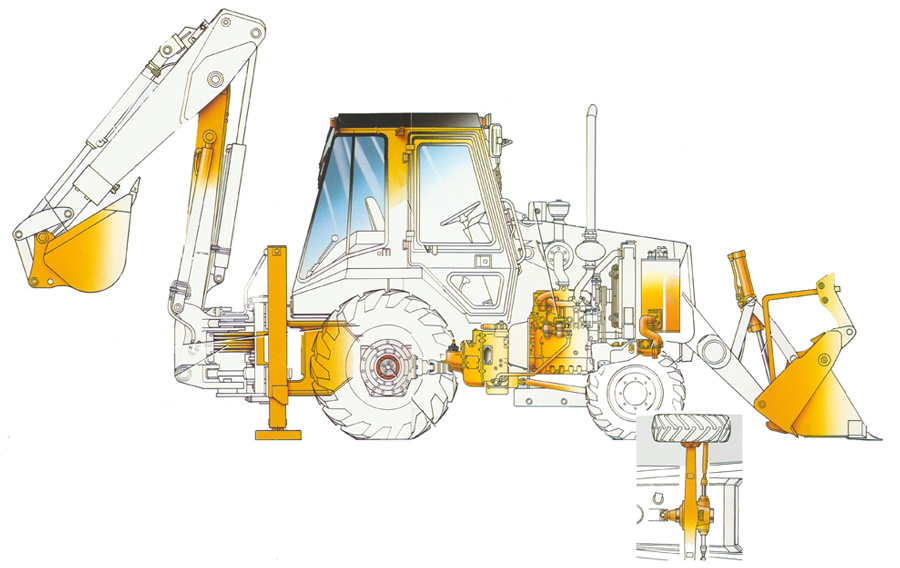 Oprava, náhradné diely na rýpadlá JCB, Volvo, Caterpillar, Komatsu, Poľsko